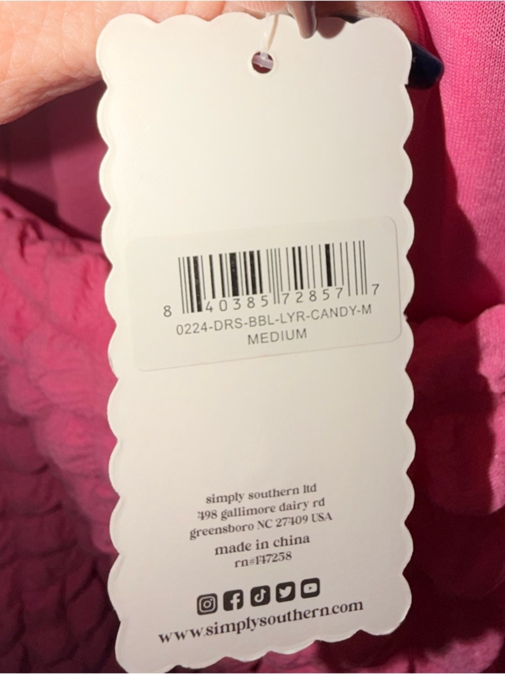 Simply Southern Bubble Ruffle Dress NWT - Picture 6 of 9